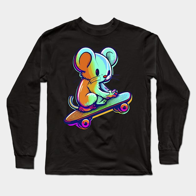 Kids Mouse Skate Long Sleeve T-Shirt by Wagum Std